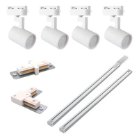 Sada přípojnic 1-fázová lišta + 4x reflektor GU10 bílý LYNX Sanico Goldlux