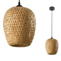 Bambusová dekorativní závěsná lampa E27 Boho Bern Kobi