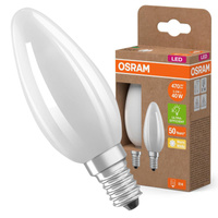2x LED žárovka B35 Candle E14 2,2W = 40W 470lm 2700K Warm 330° 214lm/W CLASSIC ENERGY EFFICIENCY Osram