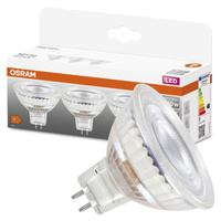 3x LED žárovka MR16 reflektor GU5.3 6,5W = 50W 621lm 2700K teplá bílá 12V 36° STAR Osram