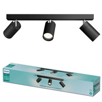 Reflektorové stropní svítidlo 3x GU10 IP44 černé Kosipo Philips