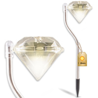 Solární zahradní LED lampa zapichovací dekorativní venkovní DIAMANT chrom RGB