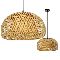 Bambusová dekorativní závěsná lampa E27 Boho Baku Kobi