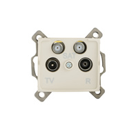 TV-2xSAT anténní zásuvka čtvercová béžová LOGI Kanlux