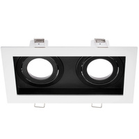 Halogenová Podhledové svítidlo 2x GU10, Nastavitelná Čtvercová Bílá GEMINUS LUMILED