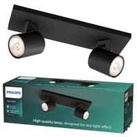 Stropní svítidlo LED RUNNER 2x GU10 Reflektor pohyblivé svítidlo černé PHILIPS