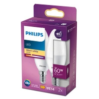 2x LED žárovka E14 B38 7W = 60W 806lm 2700K teplá bílá PHILIPS