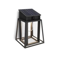 Zahradní nástěnná lampa Solární venkovní fasádní lampa LED 3,2 W 470 lm 4000K IP44 se senzorem pohybu a soumraku černá Lysin Ultra Efficient Philips