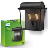 Zahradní lampa LED nástěnná lampa HARVEST myGarden 2xE27 IP44 Lucerna černá PHILIPS