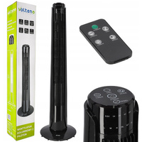 Sloupový ventilátor Trubkový vzduchový cirkulátor Stojací ventilátor Černý 92cm 45W + dálkové ovládání