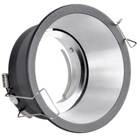 KOLDING Kulaté pohyblivé zapuštěné svítidlo černo-stříbrné MR16 GOLDLUX (Polux)