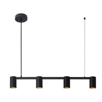 Stropní závěsné svítidlo 4x GU10 černá zlatá MARIBEL Sanico Goldlux