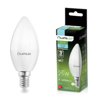 Žárovka LED Svíčka B35, E14 2.5W = 25W 249lm 6500K Studená bílá 180° LUMILED