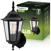 Zahradní nástěnná lampa lucerna E27, Černá BELLIS LUMILED