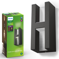 Zahradní lampa LED nástěnná lampa SHADOW myGarden 2x4.5W 2700K IP44 Horní-spodní antracit PHILIPS