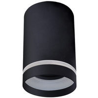 Povrchová montáž FABRI GU10 Tuba Spot Round Movable Black Glass Ring GOLDLUX