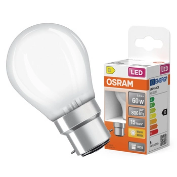 LED žárovka P45 Ball B22d 5,5W = 60W 806lm 2700K Warm 300° Retrofit Filament CLASSIC Osram