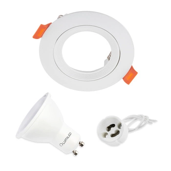 Sada halogenového vestavného svítidla VENTUS White Round + LED žárovka GU10 1 5W Neutral 120° Lumiled