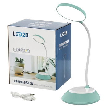 LED 5W 200lm CCT 270° dobíjecí modrá stolní lampa Visua Kobi