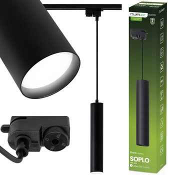 Závěsné závěsné svítidlo Rail 29cm Reflector GU10 LED SOPLO Black LUMILED