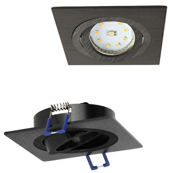 Zápustná montáž GU10 Halogenové zapuštěné bodové pletivo Black Square Kobi