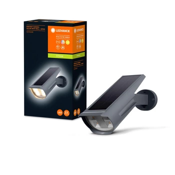 Venkovní solární zahradní lampa LED nástěnná lampa 0,5W 55lm 3000K IP44 šedá se soumrakovým senzorem Endura Ledvance