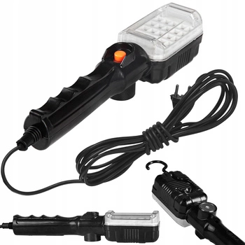 Dílenská LED lampa 230V 12W 960lm Magnetový háček na 5m kabelu