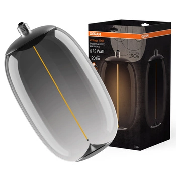 Dekorativní LED žárovka E27 4W = 12W 120lm 1800K teplá bílá 320° Smoke Filament Vintage 1906 Osram