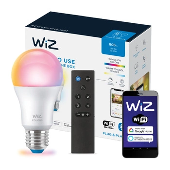 LED žárovka E27 A60 8W = 60W 2200-6500K + RGB + dálkové ovládání SMART WiFi WiZ