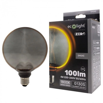 LED žárovka G130 E27 4W 100lm 1800K teplá bílá FILAMENT dekorativní ZERO Ecolight