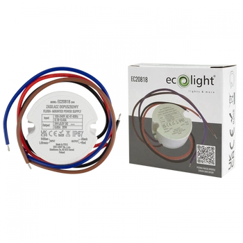 Vstupní napájecí zdroj FI60 pro LED pásky 20W 24V 0,83A Hermetický IP67 Ecolight