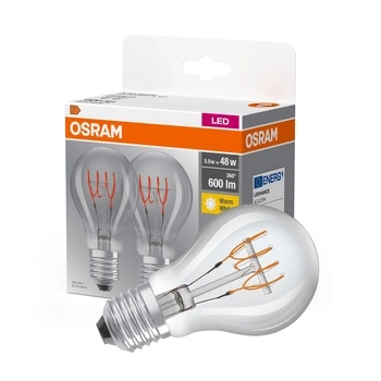Dekorativní LED žárovka E27 A60 4.8W = 35W 400lm 2200K Teplá bílá 320° vlákno stmívatelné OSRAM Vintage 1906