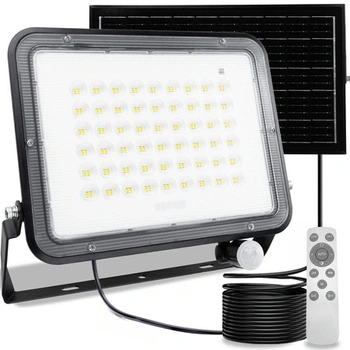 Solární halogenový reflektor LED 200W Zahradní lampa 4000K IP65 PIR senzor pohybu + dálkové ovládání FULGOR LUMILED