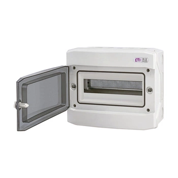 Modulární rozvaděč 1x12 pro povrchovou montáž Průhledný IP65 1500V DC Bílý Eti