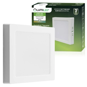 Stropní svítidlo LED pro povrchovou montáž 12W Square 4000K GLOW White LUMILED