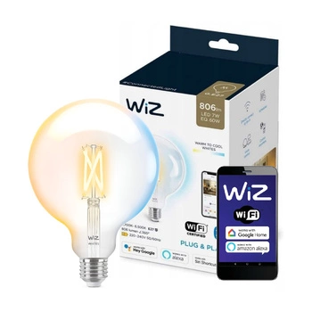 LED žárovka E27 G125 7W = 60W 2700-6500K FILAMENT SMART WiFi WiZ