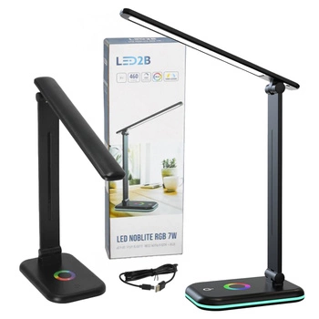 LED 7W 460lm CCT 120° dobíjecí stolní lampa černá Noblite Kobi