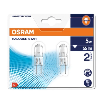 2x LED halogenová žárovka G4 5W 55lm 2700K 12V teplá stmívatelná OSRAM HALOSTAR 