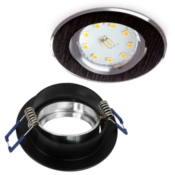 Zapuštěné halogenové bodové svítidlo GU10 černé kulaté Kobi