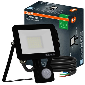LED reflektor Halogenový venkovní reflektor 20W 6500K 1800lm IP65 se senzorem pohybu a soumraku SENSOR FLOODLIGHT LUX OSRAM