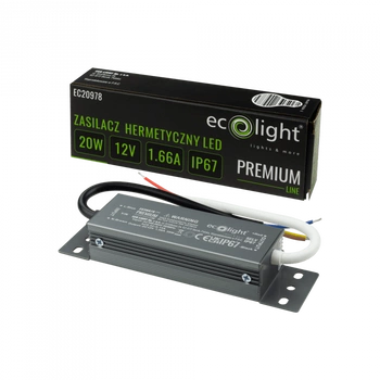 LED napájecí zdroj IP67 20W 12V Premium Ecolight