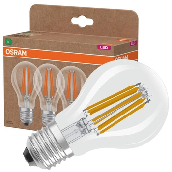 3x LED žárovka A60 E27 7,2W = 100W 1521lm 2700K Warm 300° Filament CLASSIC ENERGY EFFICIENCY Osram