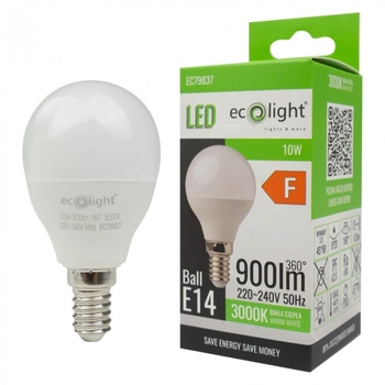 LED žárovka P45 E14 10W 900lm 3000K teplá bílá Ecolight