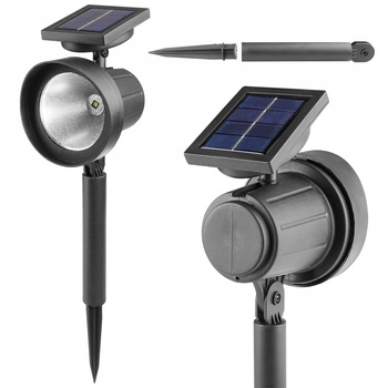 LED solární zahradní světlo Reflektor 0,4 W IP44 Soumrakový senzor Studená barva