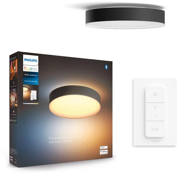 LED stropní plafon Enrave Black 19,2W 38cm CCT PHILIPS HUE Bluetooth + stmívač