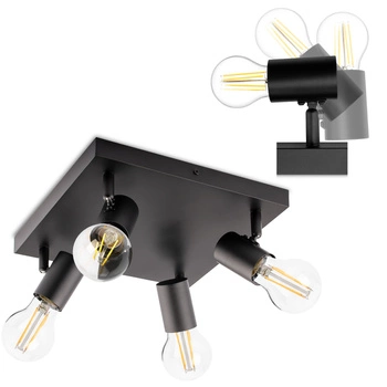 Stropní svítidlo Plafond SPOT TUBA Reflektor Halogenové svítidlo 4x E27 GLASA LUMILED
