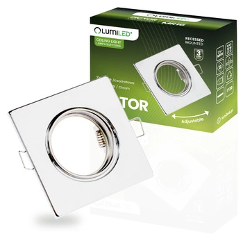 Halogenové svítidlo pod omítku Pohyblivé čtvercové svítidlo PICTOR Chrome Sheet MR16 GU10 LUMILED