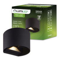 Zahradní nástěnná lampa LED G9 nastavitelná kulatá horní spodní černá PYXIS LUMILED