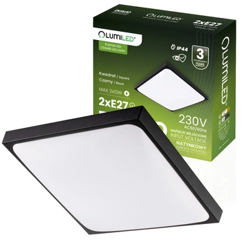 LED stropní plafon 2x E27 DUALIO Square IP44 30cm LUMILED