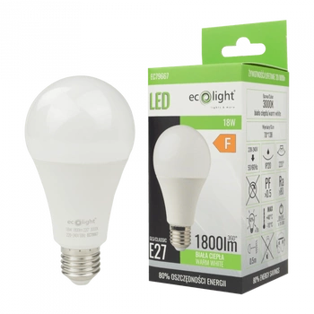 LED žárovka A70 E27 18W 1620lm 3000K Warm Ecolight